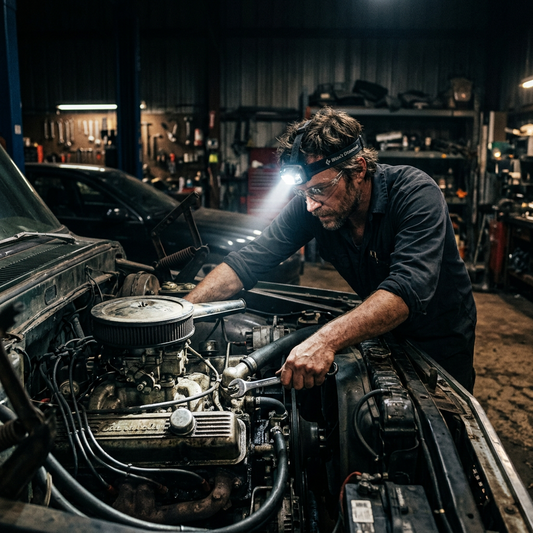 Headlamp in use