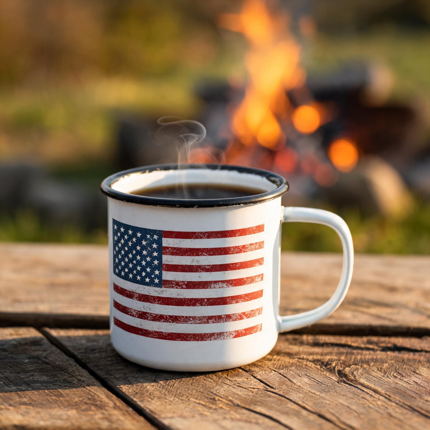 Old Glory Enamel Camp Mug 12 oz
