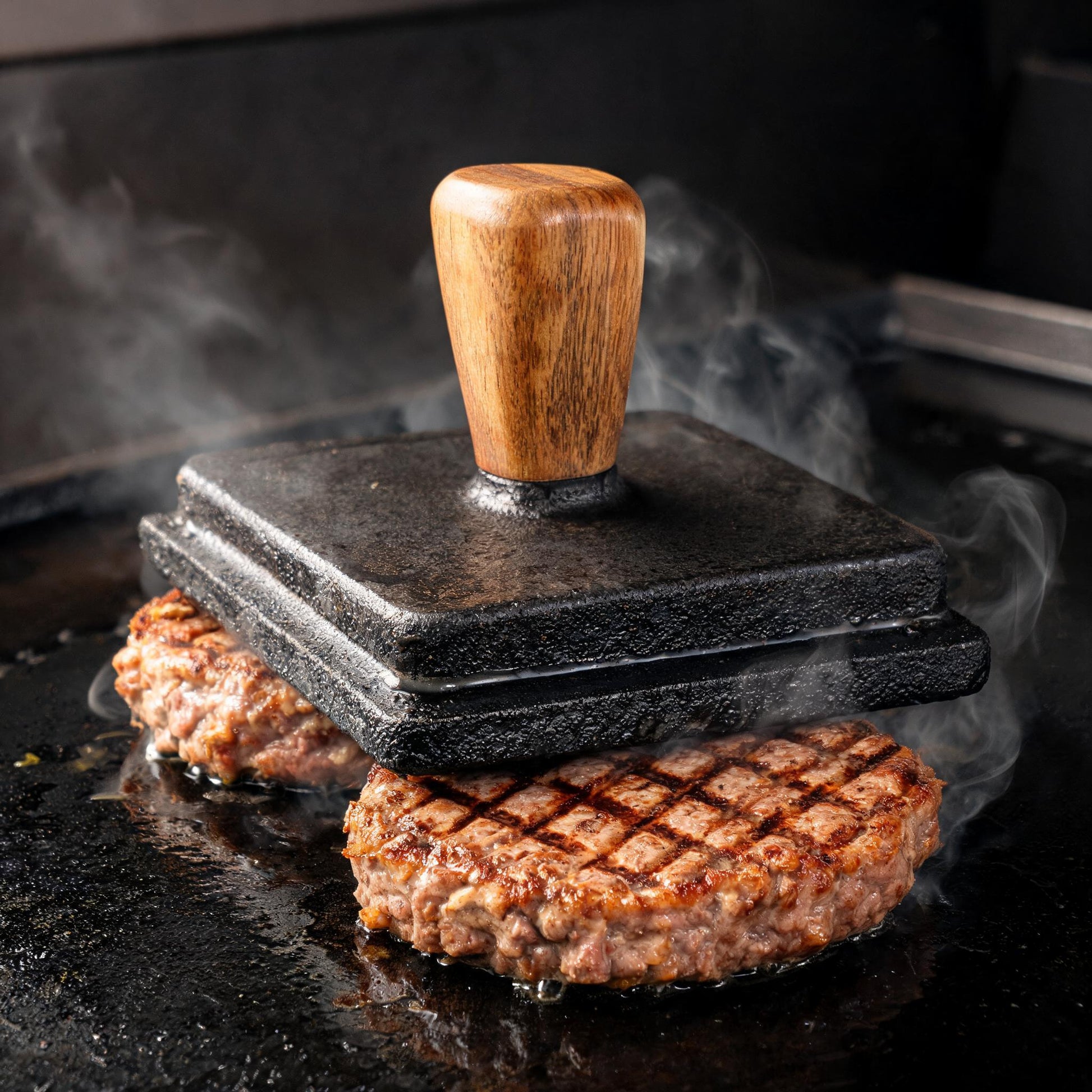 Cast Iron Grill Press Burger Smasher