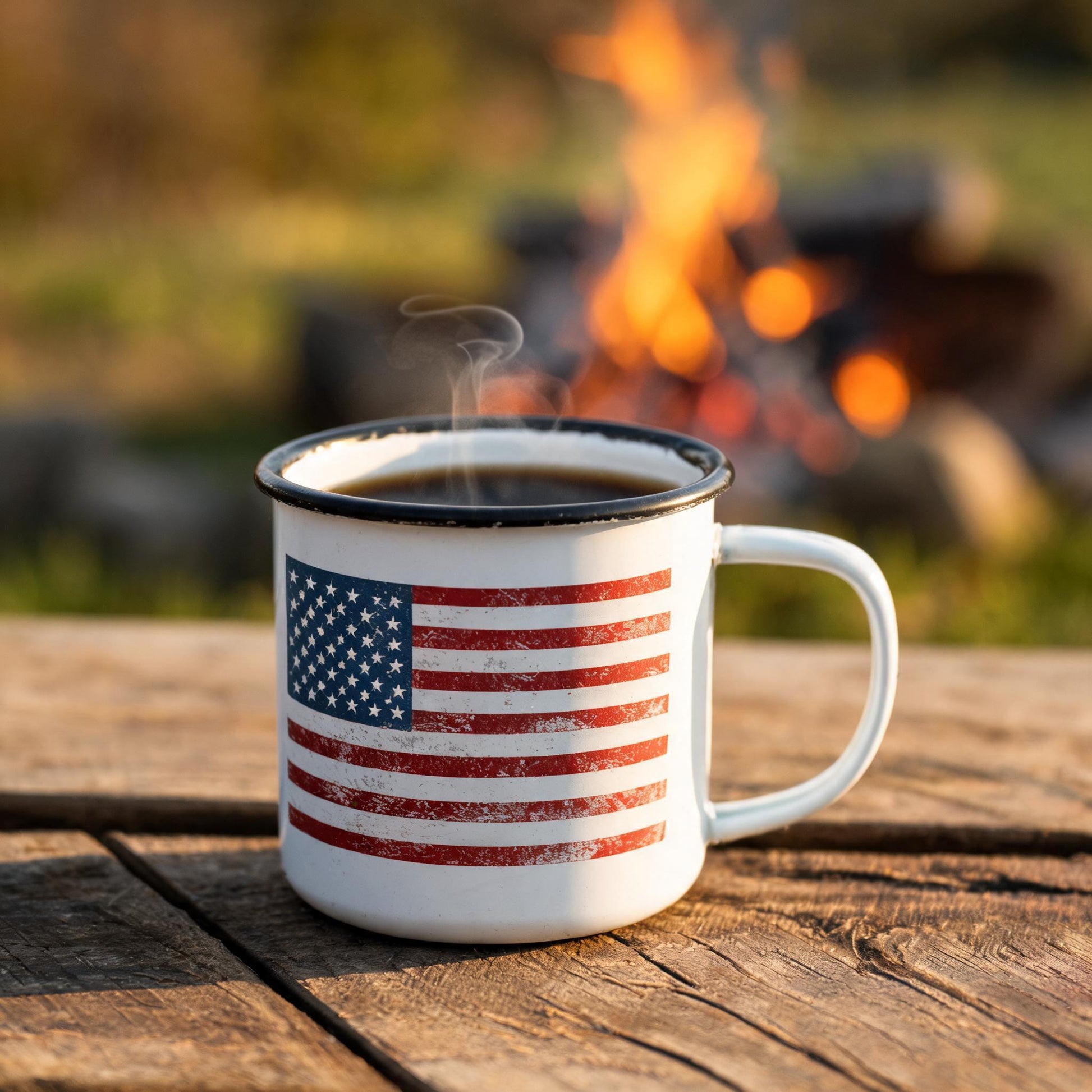 Old Glory Enamel Camp Mug 12 oz
