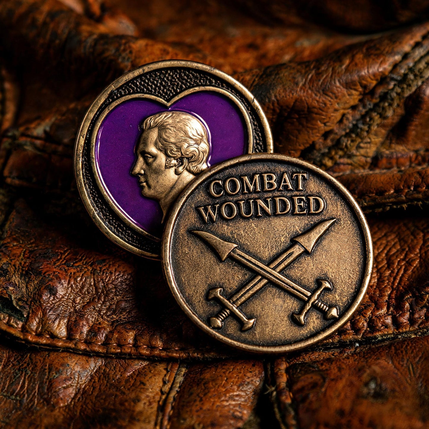 Purple Heart Combat Wounded Challenge Coin