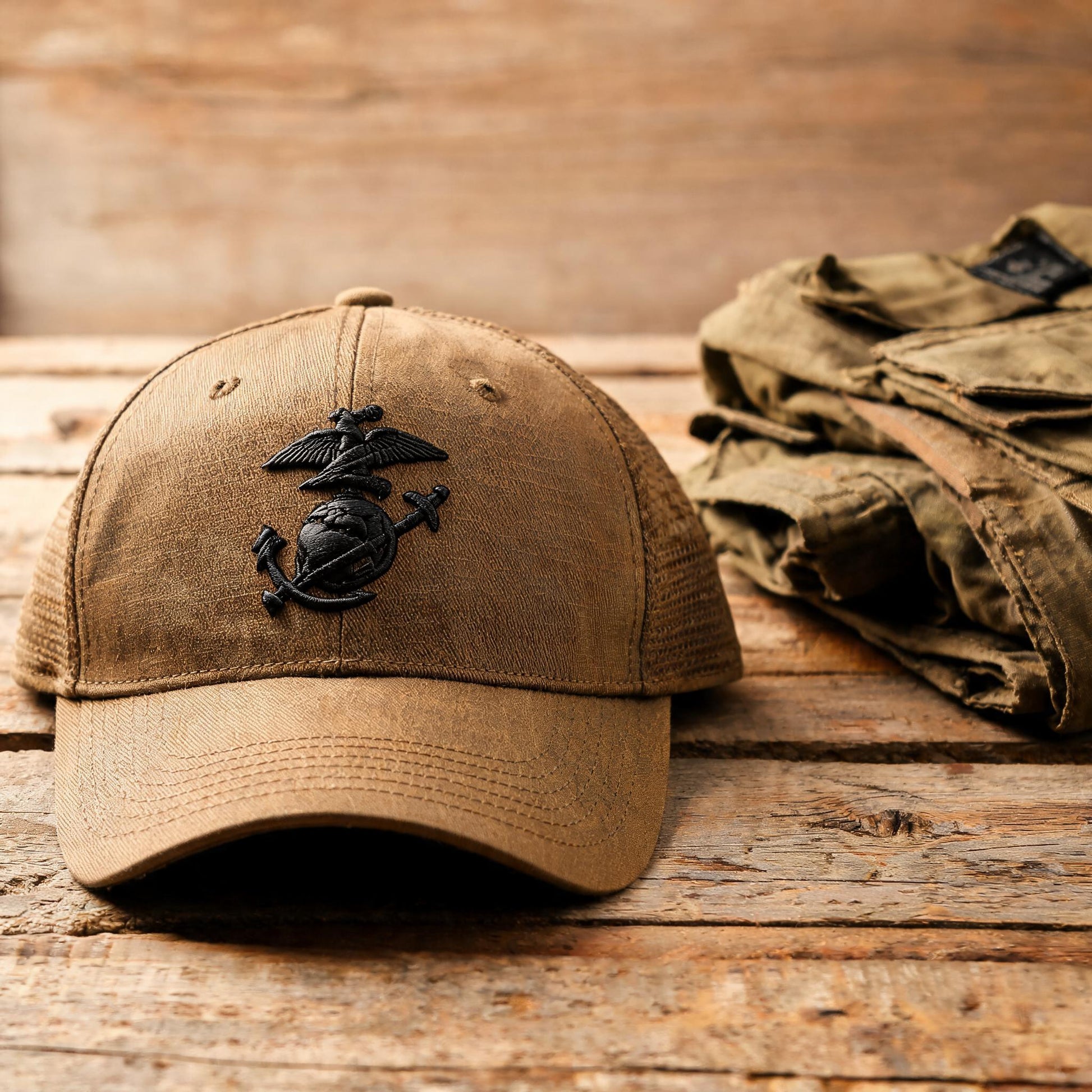 USMC Devil Dog Tactical Hat Coyote Brown