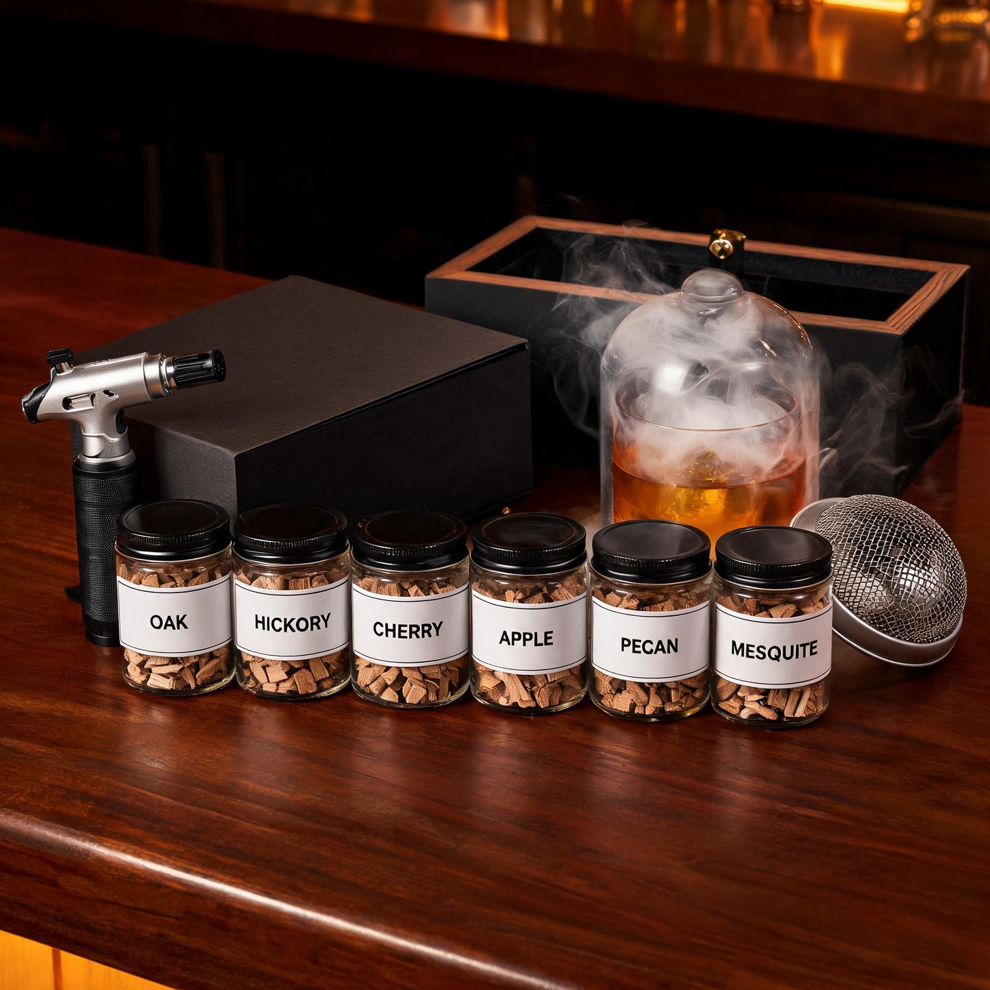 Whiskey Smoker Kit 6 Wood Cocktail Infuser