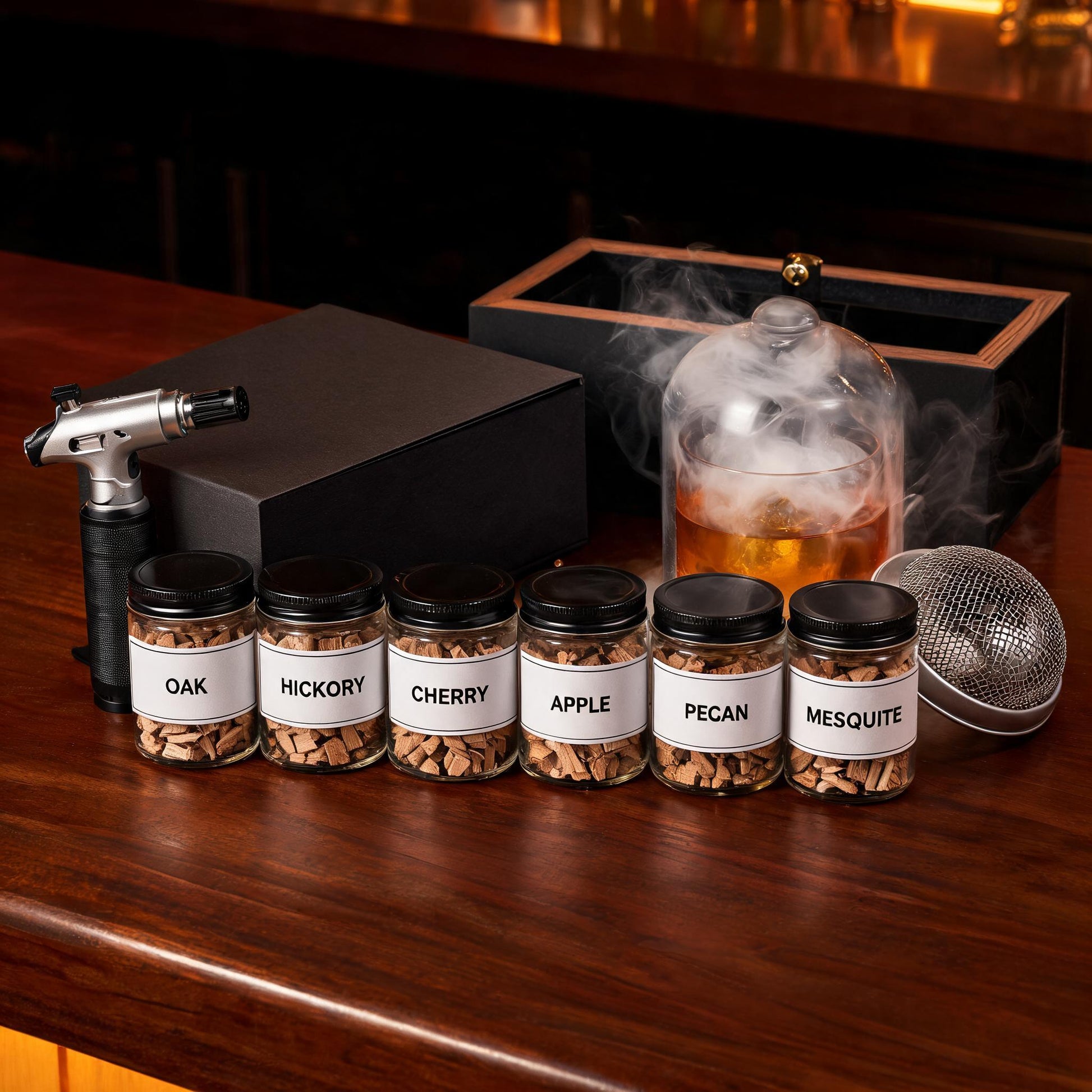 Whiskey Smoker Kit 6 Wood Cocktail Infuser